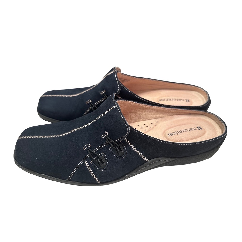 Naturalizer Danae Slip On Mule Flat Shoes Womens 10 Blue Suede Comfort Cushioned - Picture 3 of 8